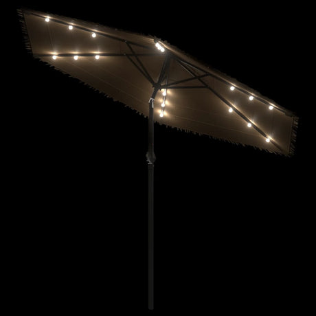 Parasol met LED's en stalen paal 268x268x226 cm bruin - AllerleiShop