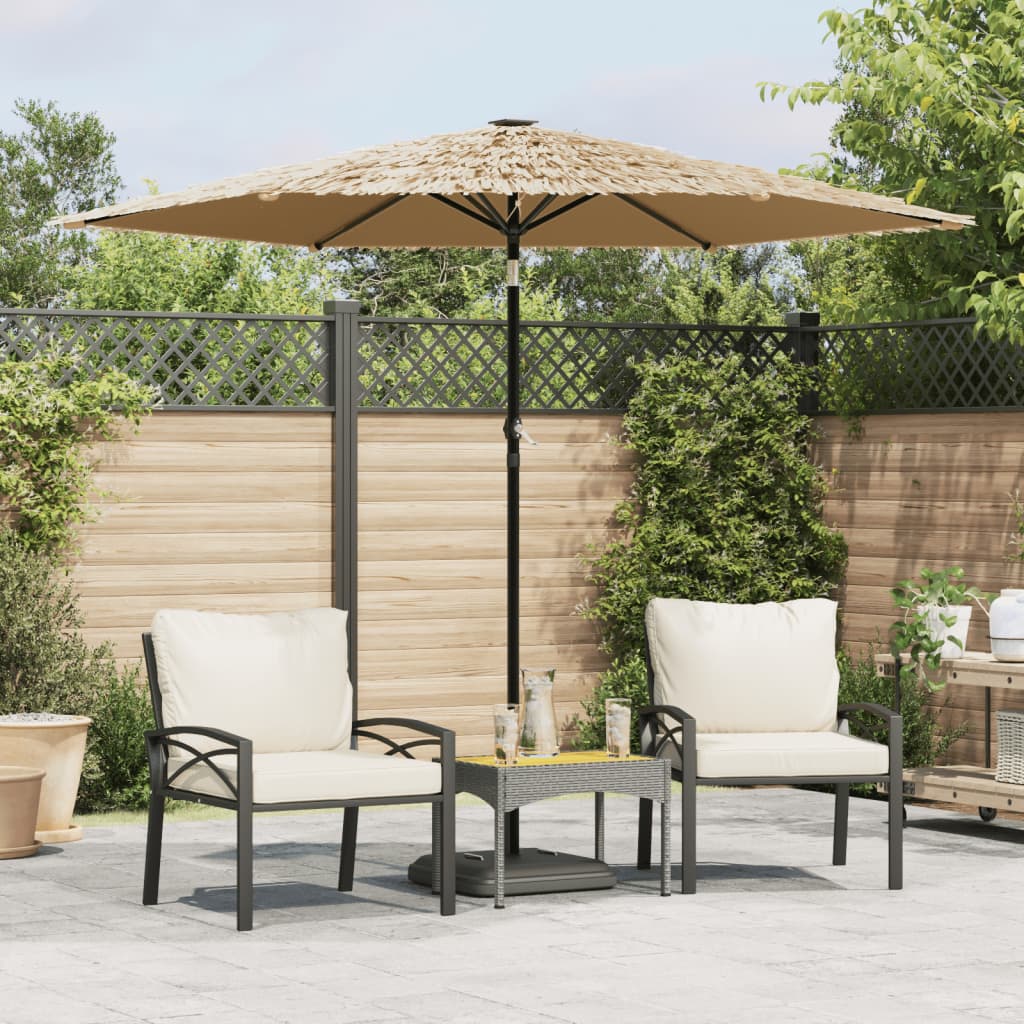 Parasol met LED's en stalen paal 268x268x226 cm bruin - AllerleiShop