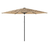 Parasol met LED's en stalen paal 288x288x225 cm bruin - AllerleiShop