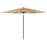 Parasol met LED's en stalen paal 288x288x225 cm bruin - AllerleiShop