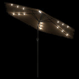 Parasol met LED's en stalen paal 288x288x225 cm bruin - AllerleiShop