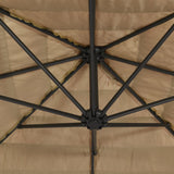 Parasol met LED's en stalen paal 288x288x225 cm bruin - AllerleiShop