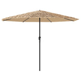 Parasol met LED's en stalen paal 324x324x247 cm bruin - AllerleiShop