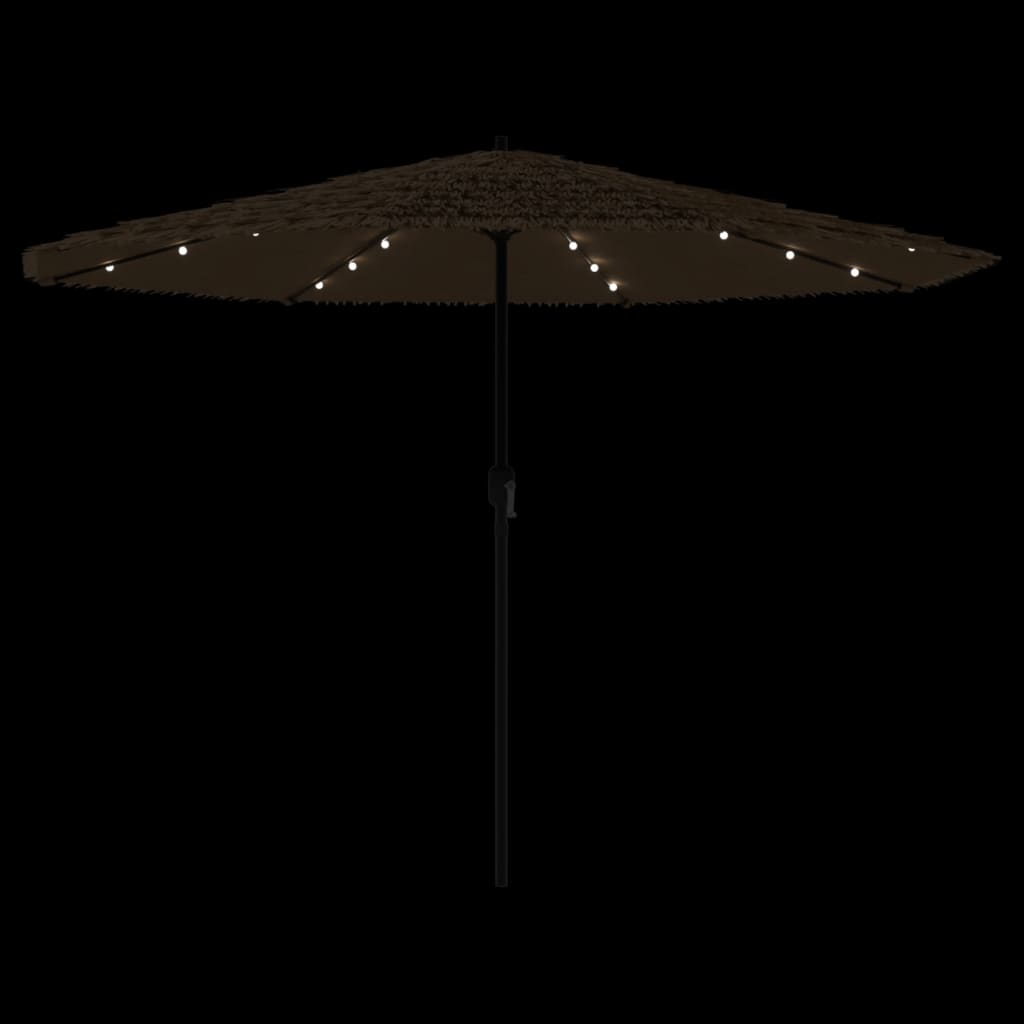 Parasol met LED's en stalen paal 324x324x247 cm bruin - AllerleiShop