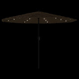 Parasol met LED's en stalen paal 324x324x247 cm bruin - AllerleiShop