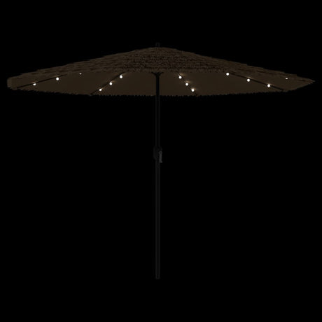 Parasol met LED's en stalen paal 324x324x247 cm bruin - AllerleiShop