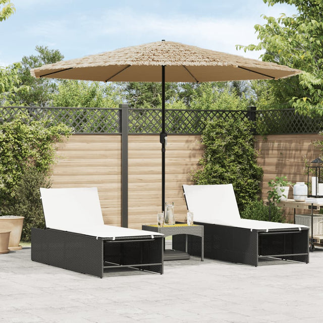 Parasol met LED's en stalen paal 324x324x247 cm bruin - AllerleiShop