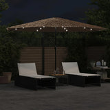 Parasol met LED's en stalen paal 388x388x248 cm bruin - AllerleiShop