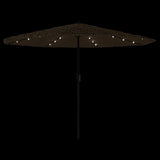 Parasol met LED's en stalen paal 388x388x248 cm bruin - AllerleiShop