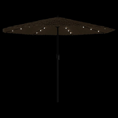 Parasol met LED's en stalen paal 388x388x248 cm bruin - AllerleiShop