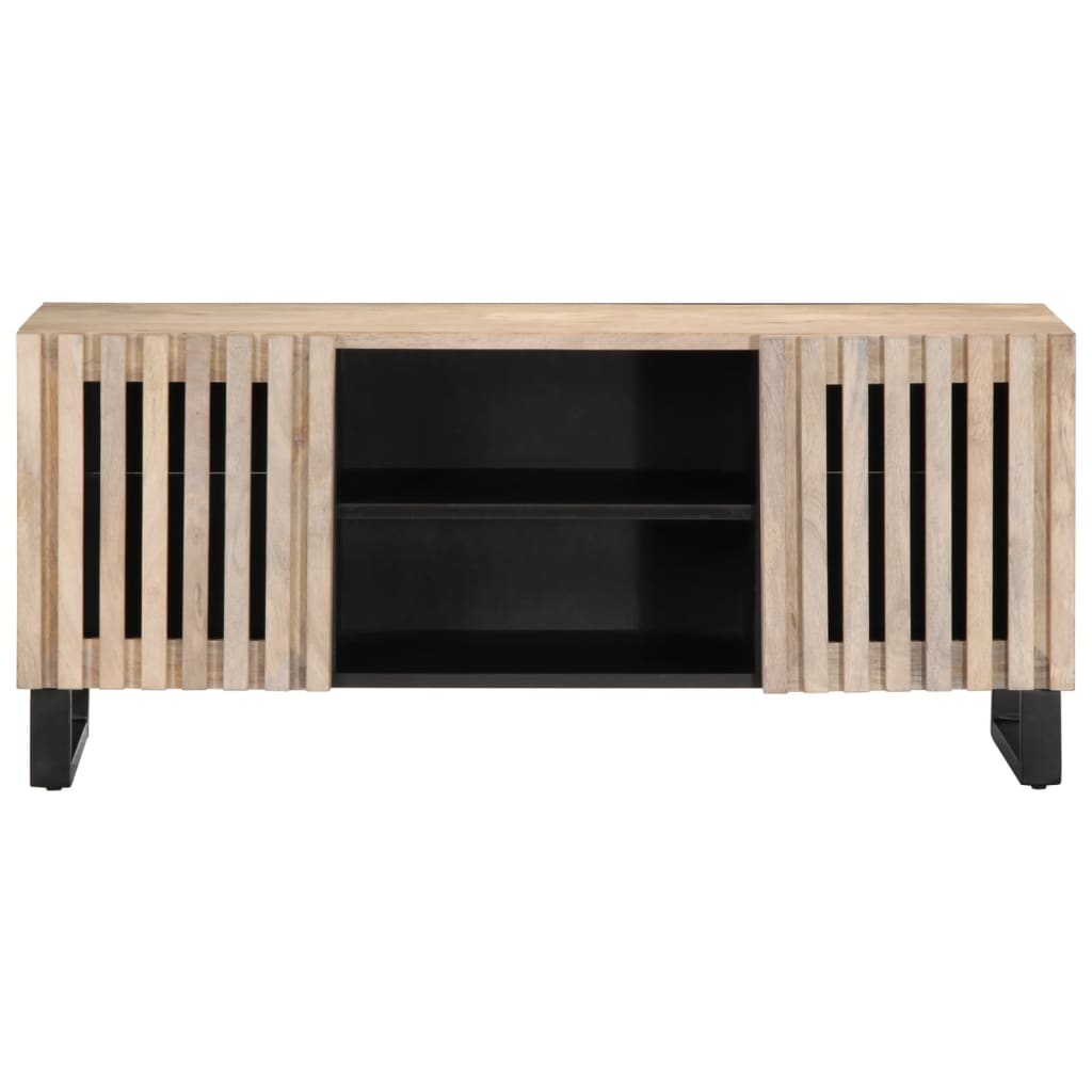 Tv-meubel 105x34x46 cm massief mangohout wit - AllerleiShop