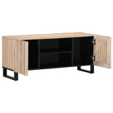 Tv-meubel 105x34x46 cm massief mangohout wit - AllerleiShop