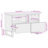 Tv-meubel 70x34x46 cm massief mangohout wit - AllerleiShop