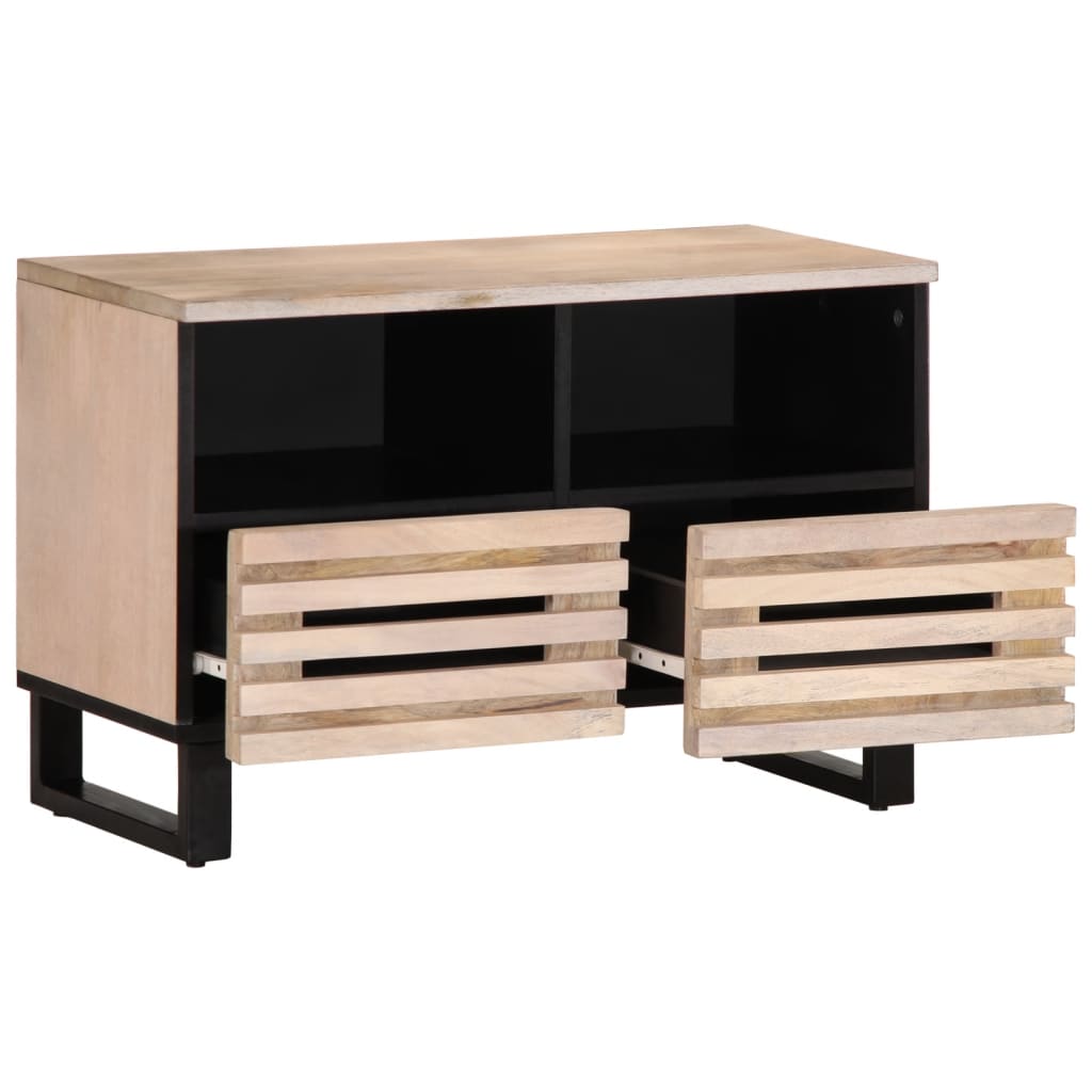 Tv-meubel 70x34x46 cm massief mangohout wit - AllerleiShop