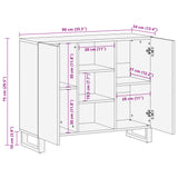 Dressoir 90x34x75 cm massief mangohout bruin