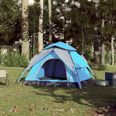 Koepeltent 3-persoons snelontgrendeling blauw - AllerleiShop