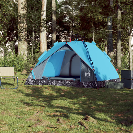 Koepeltent 3-persoons snelontgrendeling blauw - AllerleiShop