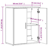 Dressoir 60x31x70 cm bewerkt hout zwart