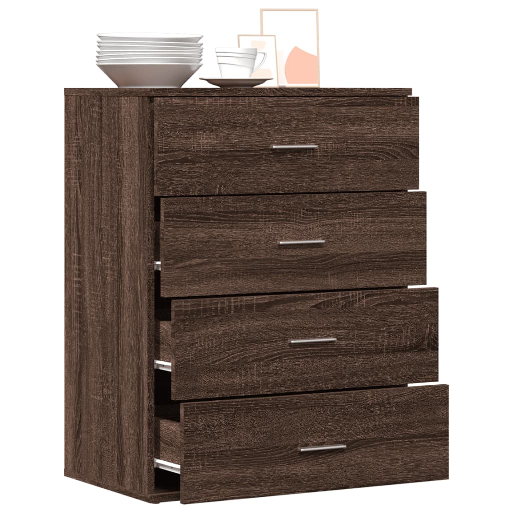 Dressoir 60x39x80 cm bewerkt hout bruin eikenkleurig - AllerleiShop