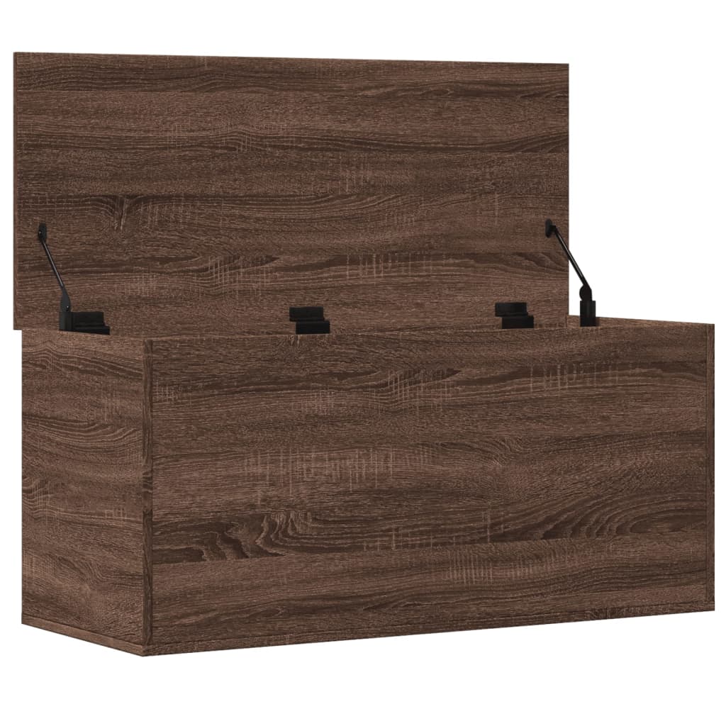 Opbergbox 100x42x46 cm bewerkt hout bruin eikenkleurig