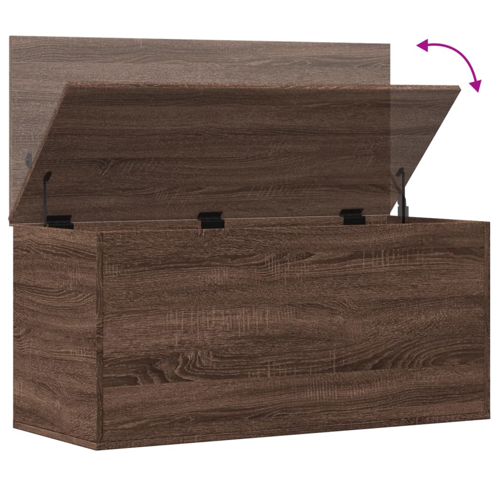 Opbergbox 100x42x46 cm bewerkt hout bruin eikenkleurig