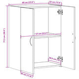 Archiefkast 60x32x77,5 cm bewerkt hout sonoma eiken