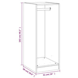 Kledingkast 48x41x102 cm bewerkt hout wit