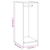Kledingkast 48x41x102 cm bewerkt hout zwart