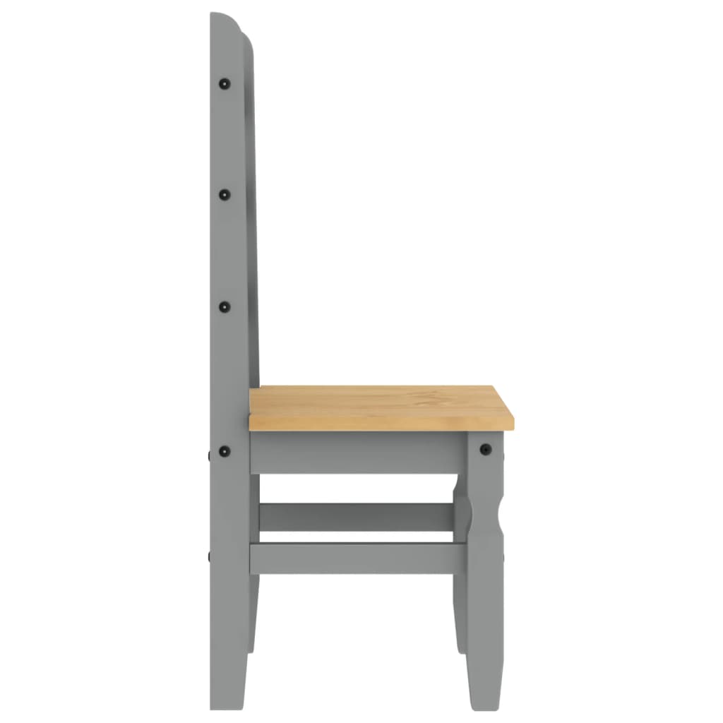 Eetkamerstoelen 2 st Corona 42x47x107 cm grenenhout grijs - AllerleiShop