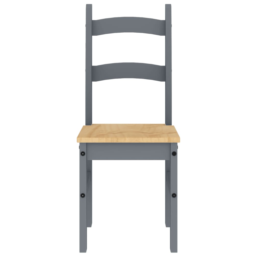 Eetkamerstoelen 2 st 40x46x99 cm massief grenenhout grijs - AllerleiShop