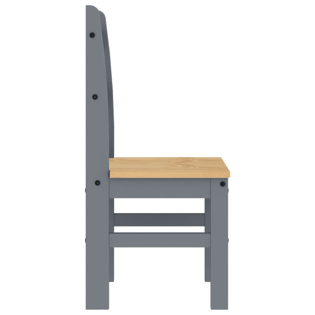 Eetkamerstoelen 2 st 40x46x99 cm massief grenenhout grijs - AllerleiShop