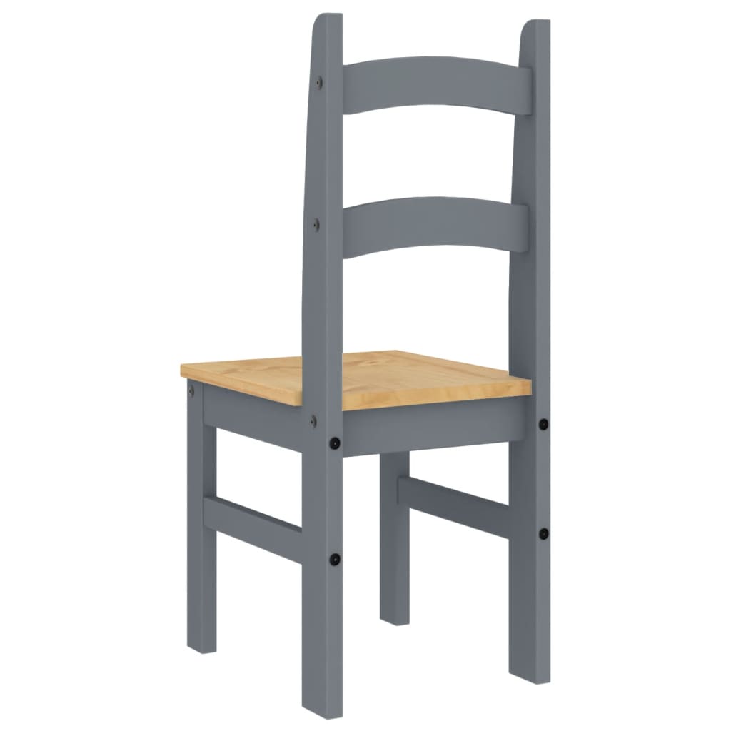 Eetkamerstoelen 2 st 40x46x99 cm massief grenenhout grijs - AllerleiShop