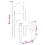 Eetkamerstoelen 2 st 40x46x99 cm massief grenenhout grijs - AllerleiShop