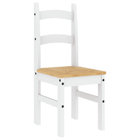 Eetkamerstoelen 2 st 40x46x99 cm massief grenenhout wit - AllerleiShop