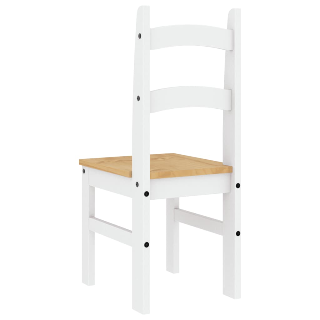 Eetkamerstoelen 2 st 40x46x99 cm massief grenenhout wit - AllerleiShop