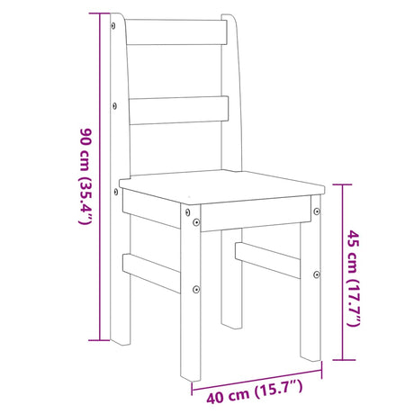 Eetkamerstoelen 2 st Panama 40x46x90 cm grenenhout - AllerleiShop