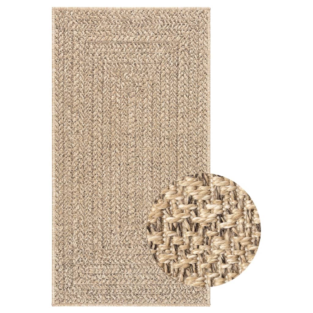 Vloerkleed ZIZUR binnen en buiten 60x110 cm jute look