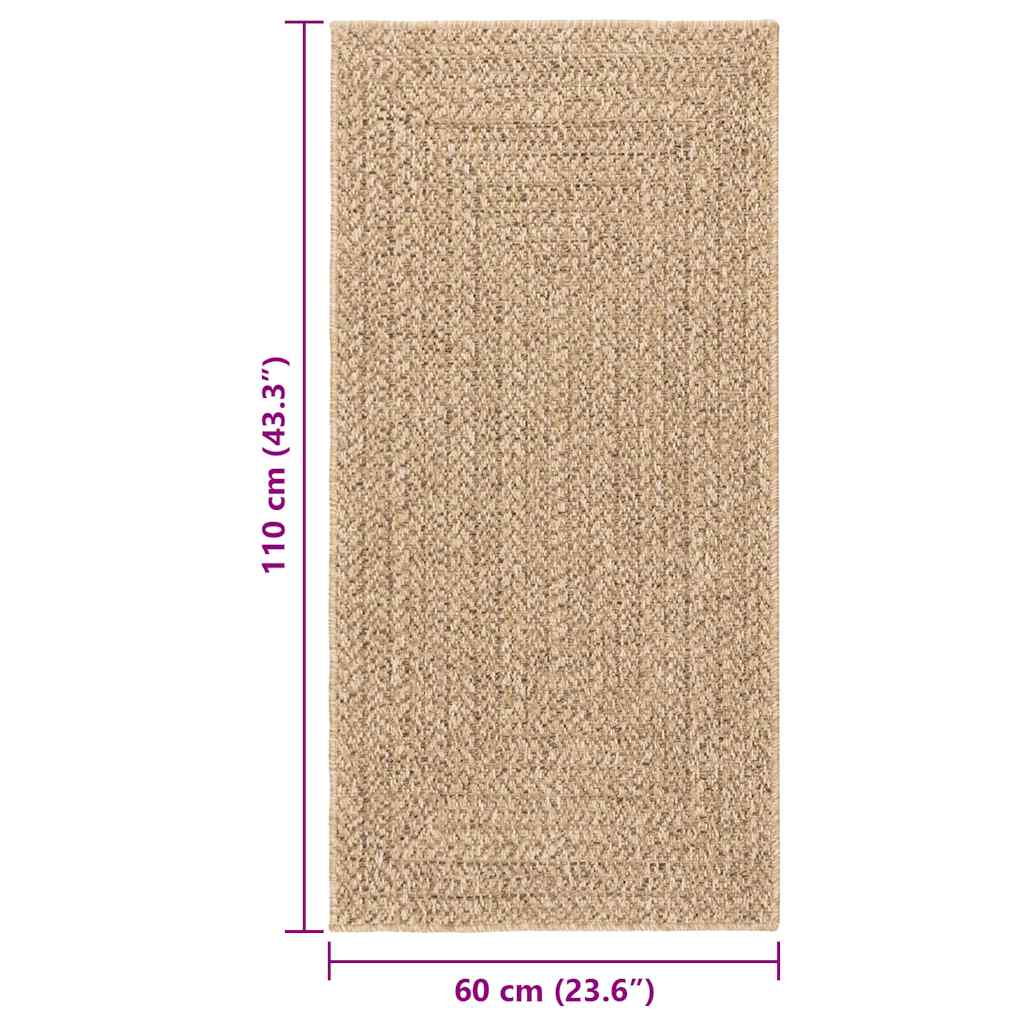 Vloerkleed ZIZUR binnen en buiten 60x110 cm jute look