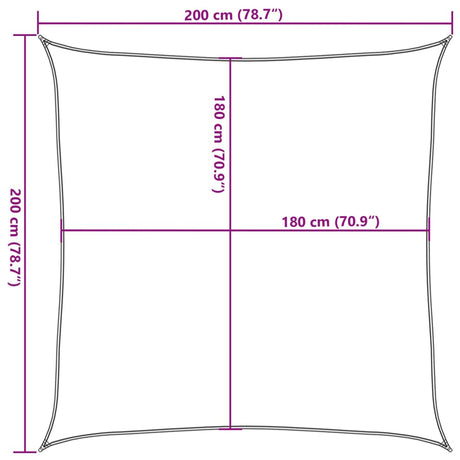 Zonnezeil 160 g/m² vierkant 2x2 m HDPE lichtgrijs - AllerleiShop