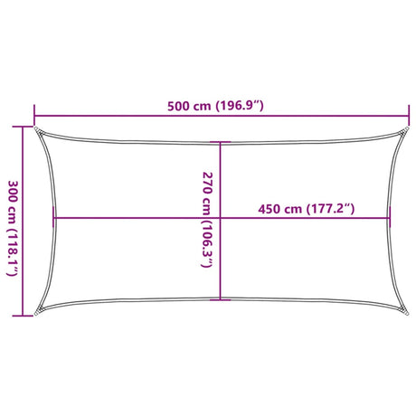 Zonnezeil 160 g/m² rechthoekig 3x5 m HDPE lichtgrijs - AllerleiShop