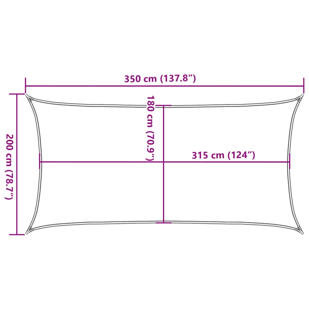 Zonnezeil 160 g/m² rechthoekig 2x3,5 m HDPE zandkleurig - AllerleiShop