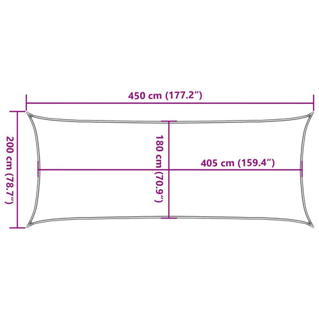 Zonnezeil 160 g/m² rechthoekig 2x4,5 m HDPE zandkleurig - AllerleiShop