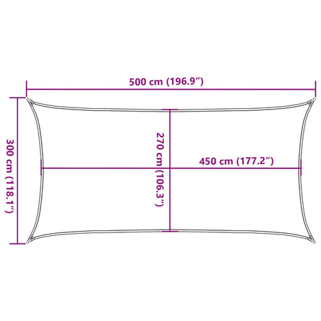 Zonnezeil 160 g/m² rechthoekig 3x5 m HDPE zandkleurig - AllerleiShop