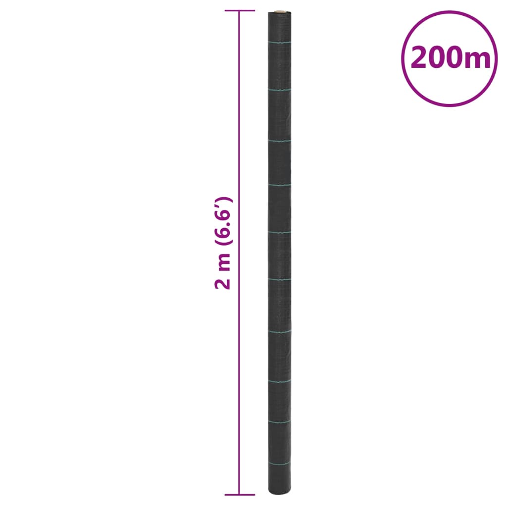 Worteldoek 2x200 m polypropeen zwart - AllerleiShop