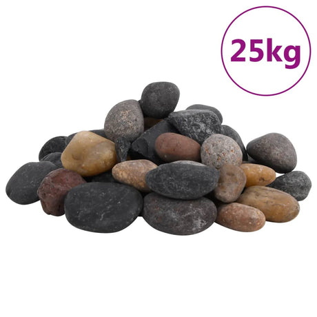 Kiezelstenen gepolijst 5-8 cm 25 kg meerkleurig - AllerleiShop