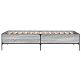 Bedframe bewerkt hout en metaal grijs sonoma eiken 75x190 cm