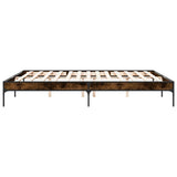 Bedframe bewerkt hout metaal gerookt eikenkleurig 180x200 cm