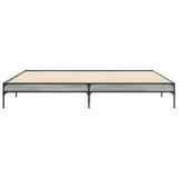 Bedframe bewerkt hout metaal grijs sonoma eiken 180x200 cm