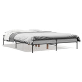 Bedframe bewerkt hout metaal grijs sonoma eiken 120x200 cm