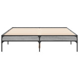 Bedframe bewerkt hout metaal grijs sonoma eiken 140x190 cm